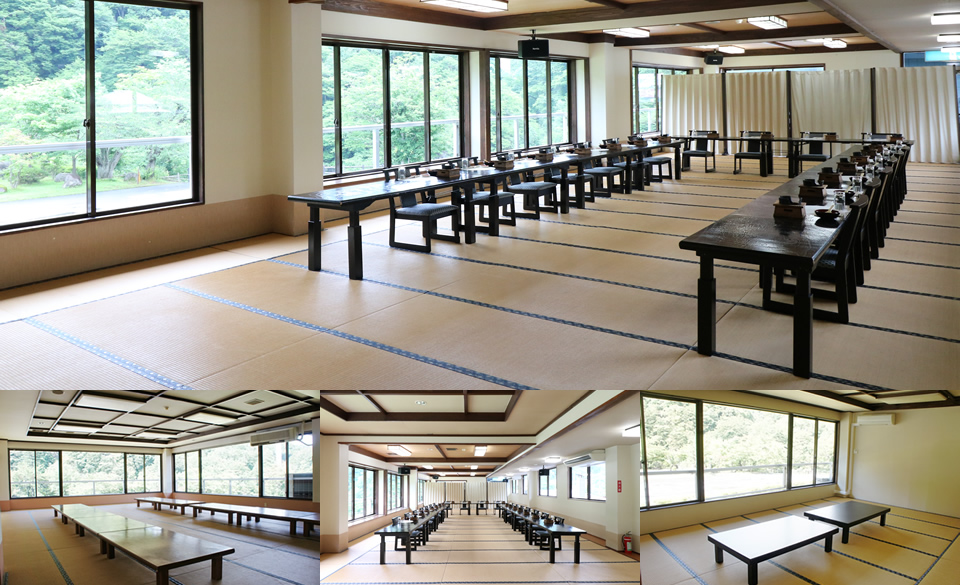山形県鶴岡あさひ米の粉の滝ドライブイン 団体のお客様お料理